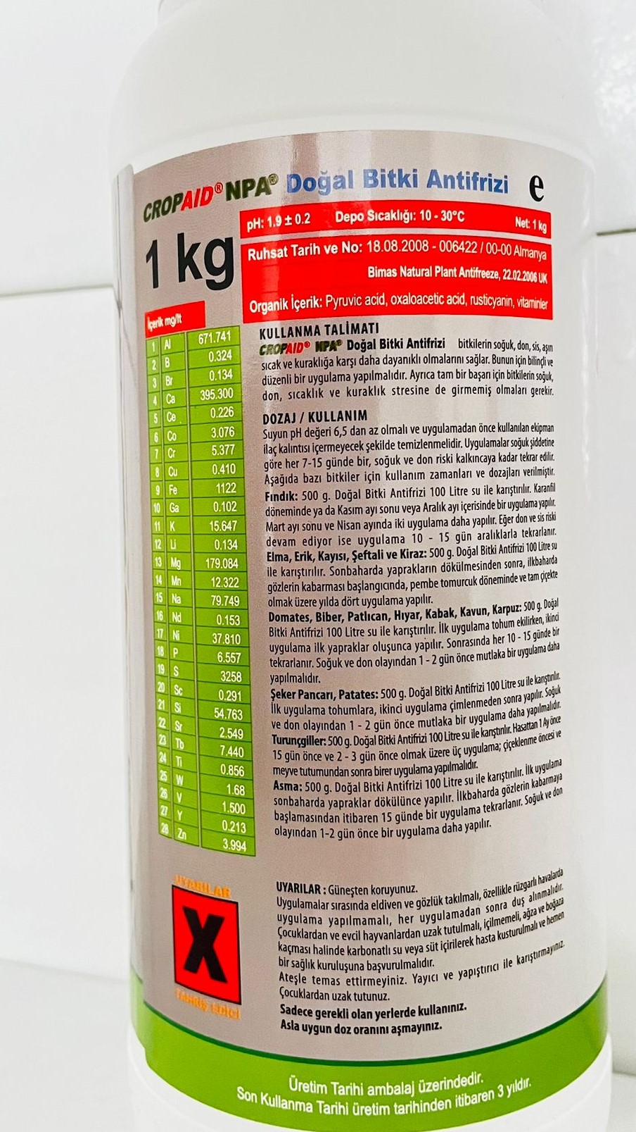 Soğuklara Karşı Cropaid Doğal Bitki Antifirizi 1 Lt - Görsel 3